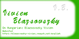 vivien blazsovszky business card